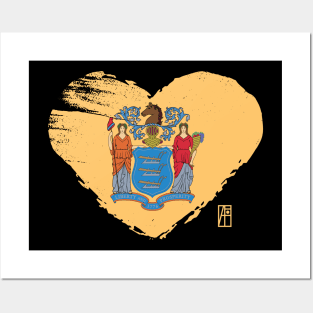 U.S. State - I Love New Jersey - New Jersey Flag Posters and Art